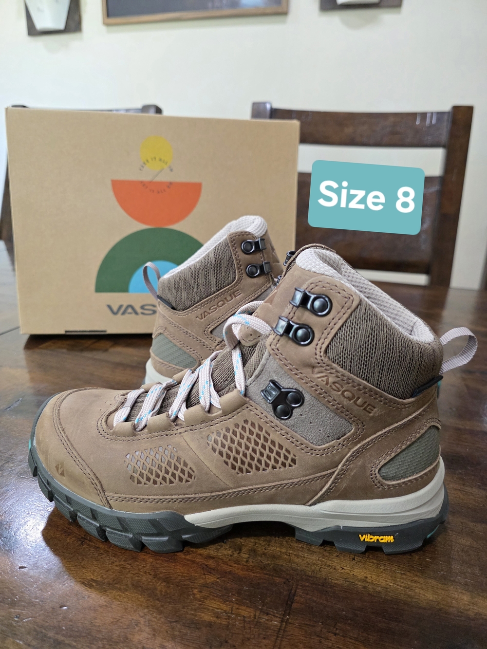 NEW Vasque Talus AT UltraDry WomenVasque Women's Tan & Green Winter Hiking Boots